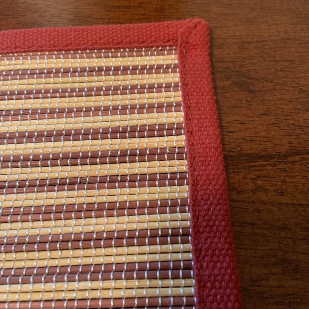 Pier One Table Placemats Red and Beige